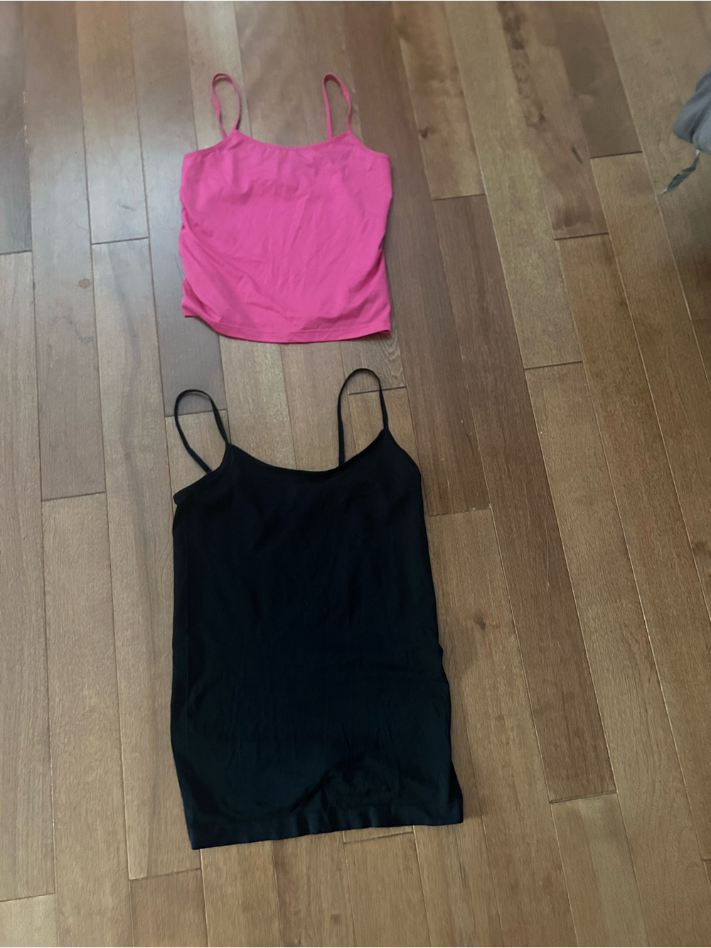 Women’s Pink & Black Spaghetti Strap Tank Tops